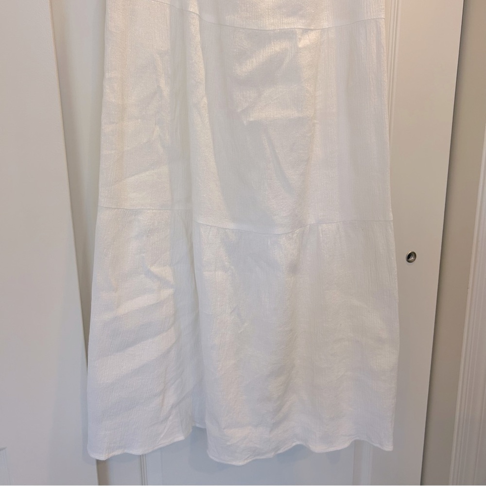 Reformation Jeans White Tiered Gauze Organic Cotton Dress - Picture 3 of 7